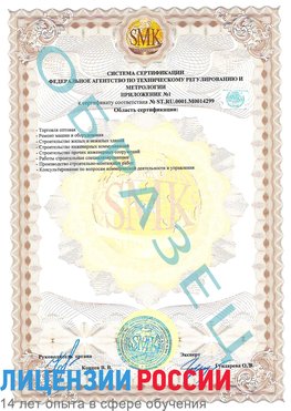 Образец сертификата соответствия (приложение) Березовский Сертификат ISO 14001